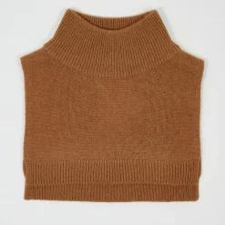 Plastron 100% Cachemire col montant en côtes Carla mocha