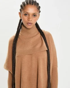 Plastron 100% Cachemire col montant en côtes Carla mocha