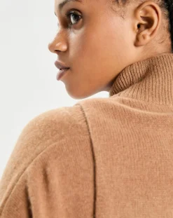 Plastron 100% Cachemire col montant en côtes Carla mocha