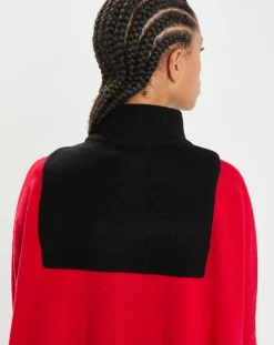 Plastron 100% Cachemire col montant en côtes Carla noir