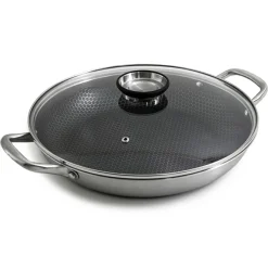 Plat à paëlla triplex avec couvercle blackcube - D.32 cm