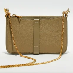 Pochette bandoulière en Cuir Pottery verte - 20x20x9 cm