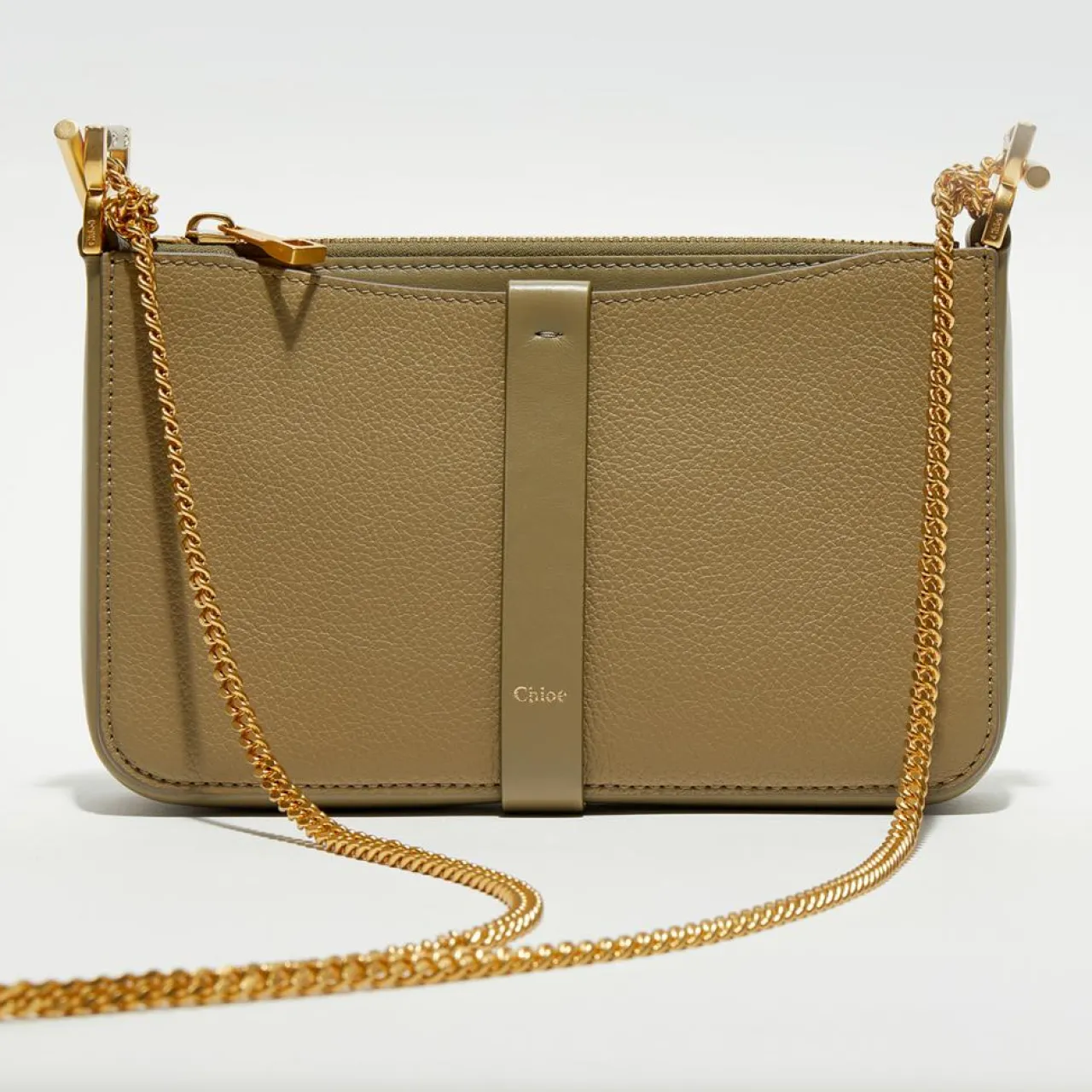 Pochette bandoulière en Cuir Pottery verte - 20x20x9 cm