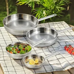 Poêle induction argentée - D.28 cm