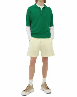 Polo 100% Lin manches courtes Maille vert emeraude