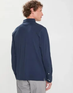 Polo Classic Fit piqué bleu