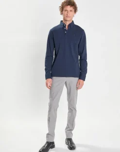 Polo Classic Fit piqué bleu