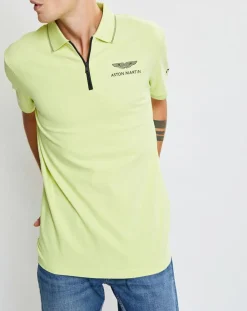 Polo col zippé Aston Martin Racing jaune