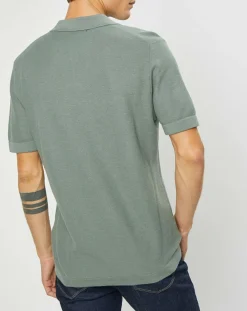 Polo en Coton & Soie kaki