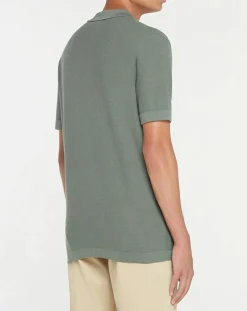 Polo en Coton & Soie kaki