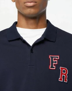 Polo en Coton piqué Piaf bleu marine