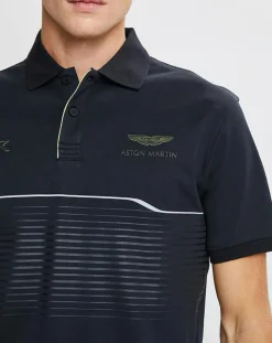 Polo en jersey Regular Fit rayé Aston Martin Racing noir