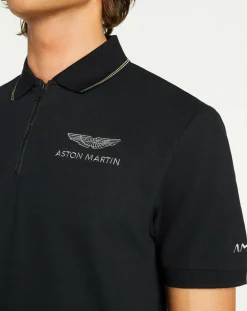 Polo en jersey Regular Fit rayé Aston Martin Racing noir