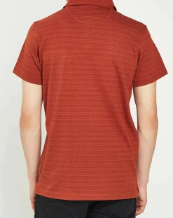 Polo en maille piquée jacquard rouille