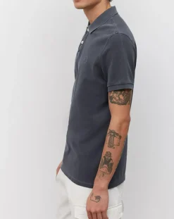 Polo manches courtes Piqué Coton Bio bleu marine