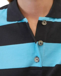 Polo rayures rugby bleu/noir