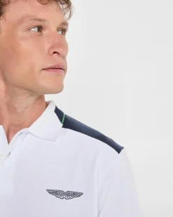 Polo Regular Fit Aston Martin Racing Colorblok blanc