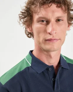 Polo Regular Fit Aston Martin Racing Colorblok bleu foncé/vert