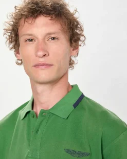 Polo Regular Fit Aston Martin Racing Détail Col vert clair