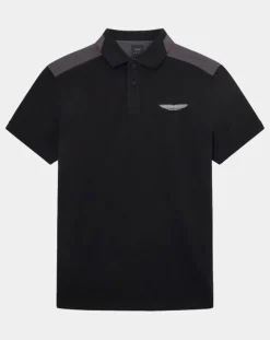 Polo Regular Fit Aston Martin Racing Colorblok noir/gris