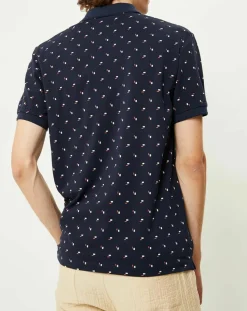 Polo Regular Fit imprimé Square bleu marine