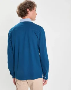 Polo Regular Fit manches longues bleu