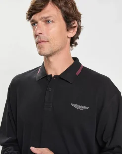 Polo Regular Fit manches longues Aston Martin Racing noir