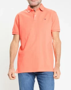 Polo Regular Fit uni piqué orange moyen