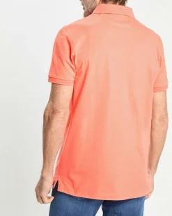 Polo Regular Fit uni piqué orange moyen