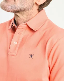 Polo Regular Fit uni piqué orange moyen