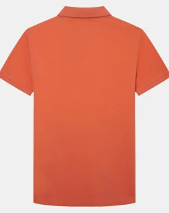 Polo Regular Fit uni piqué orange moyen