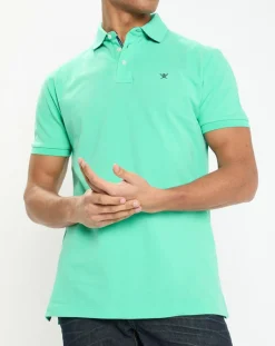 Polo Regular Fit uni piqué vert clair