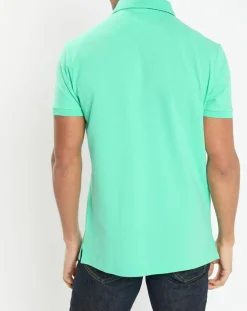 Polo Regular Fit uni piqué vert clair