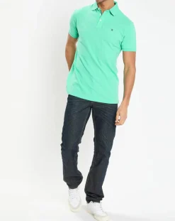 Polo Regular Fit uni piqué vert clair