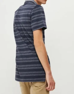 Polo Remember When rayures bleu foncé/bleu gris