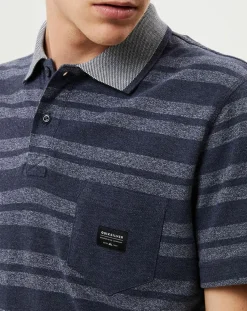 Polo Remember When rayures bleu foncé/bleu gris