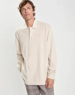 Polo Slim Fit en Jersey Rugby écru