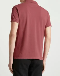 Polo Slim Fit manches courtes uni piqué rouge