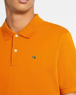 Polo Slim Fit piqué orange