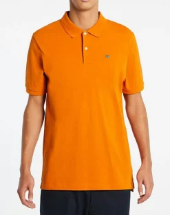 Polo Slim Fit piqué orange