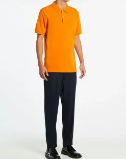 Polo Slim Fit piqué orange