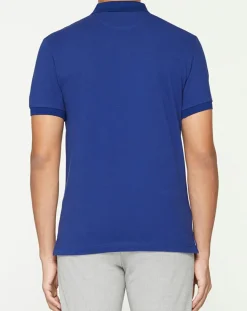 Polo Slim Fit uni bleu