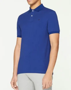 Polo Slim Fit uni bleu