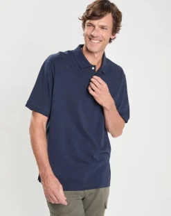 Polo Slim Fit uni Piqué bleu marine