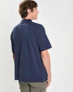 Polo Slim Fit uni Piqué bleu marine