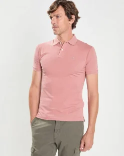 Polo Slim Fit uni Piqué rose