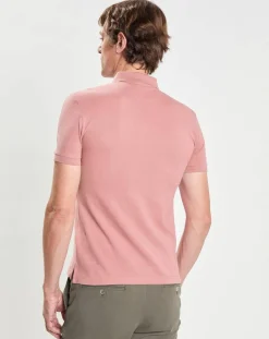 Polo Slim Fit uni Piqué rose
