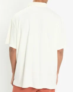 Polo Slim Fit uni éponge écru