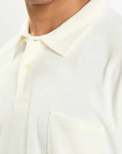 Polo Slim Fit uni éponge écru