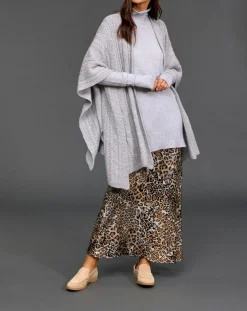 Poncho en Laine & Cachemire Roca gris